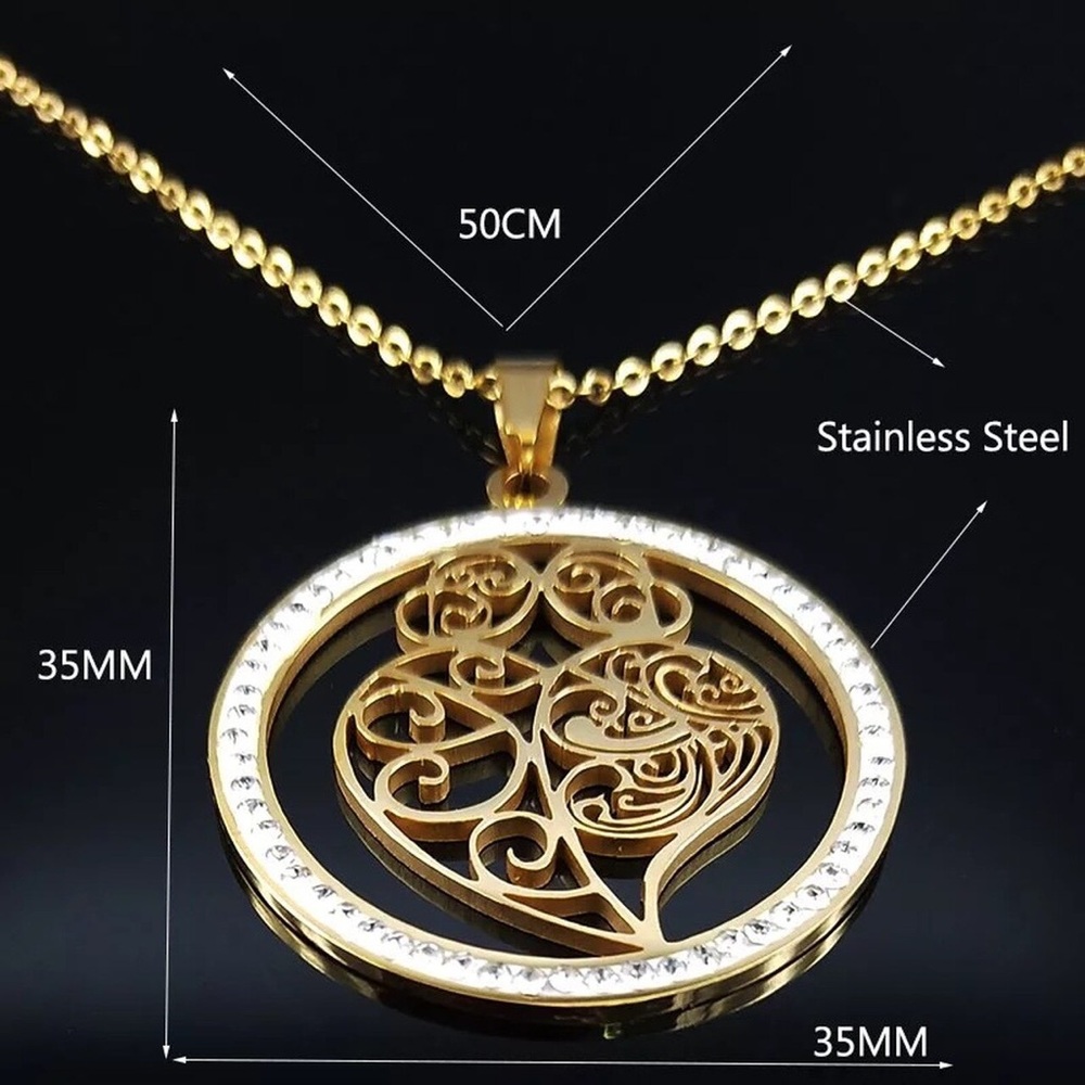 Women Fashion Heart Crystal Necklace - Picture 4 of 5
